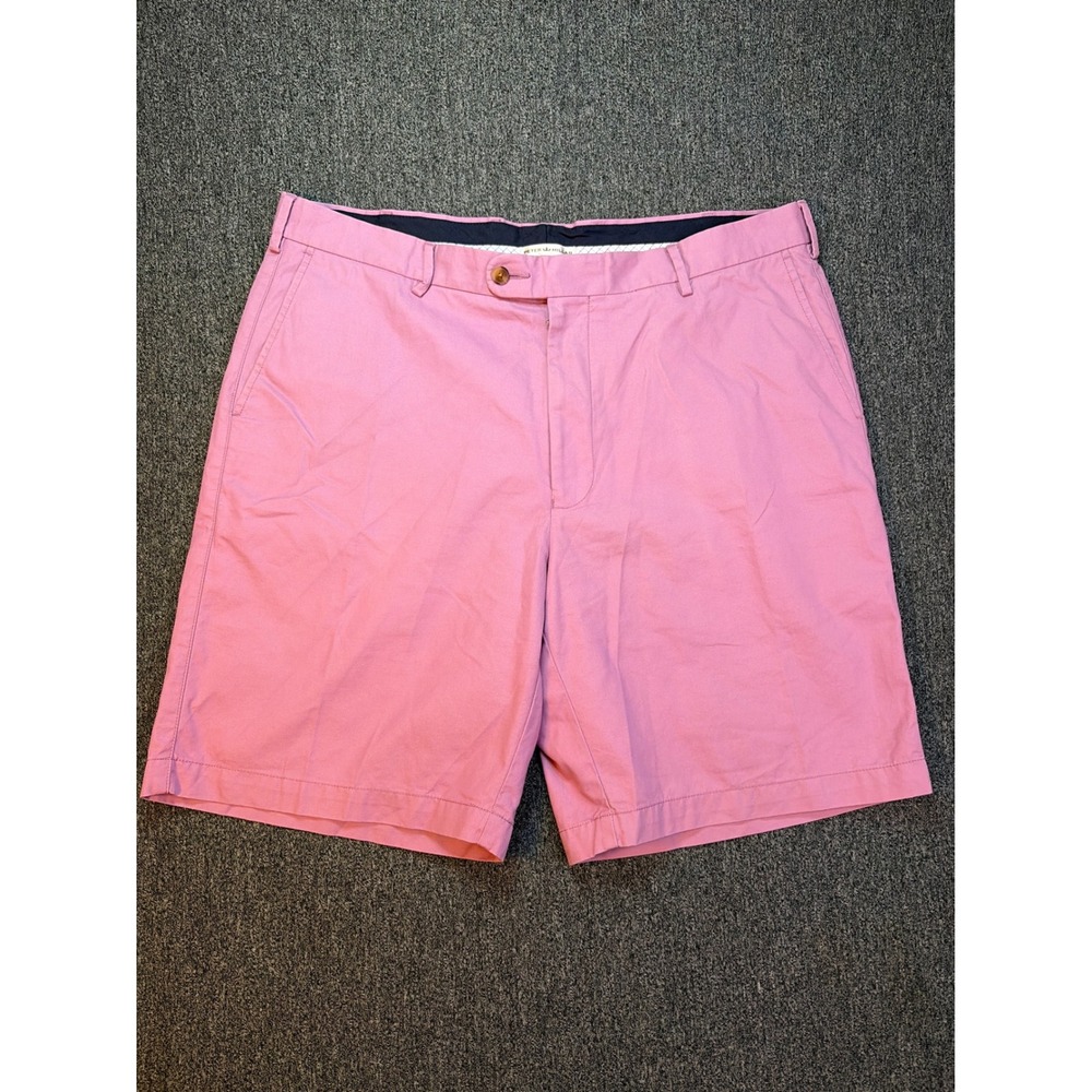 Peter Millar Mens 38 Pink Pinehurst‎ Embroidered Logo Cotton Twill Golf Shorts